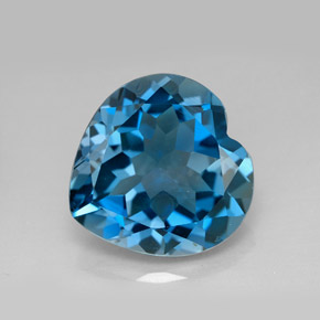 12.92 ct Blue Topaz Gemstone, Topaz Gem in Heart Facet Shape for Sale.