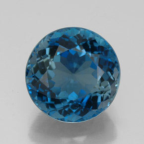 5.84 ct Blue Topaz Gemstone, Topaz Gem in Round Facet Shape for Sale.