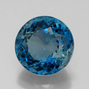 5.84 ct Blue Topaz Stone, Natural Topaz in Round Facet Shape for Sale