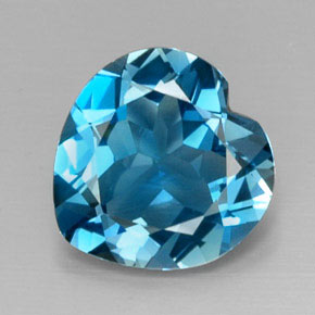 8.02 ct Blue Topaz Gemstone, Topaz Gem in Heart Facet Shape for Sale.