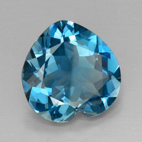 8.02 ct Blue Topaz Stone, Natural Topaz in Heart Facet Shape for Sale