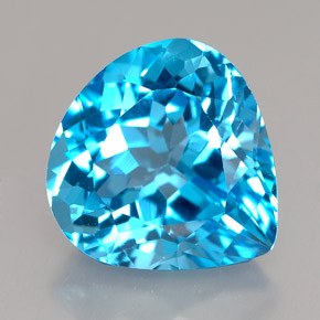 7.44 ct Blue Topaz Gemstone, Topaz Gem in Pear Facet Shape for Sale.