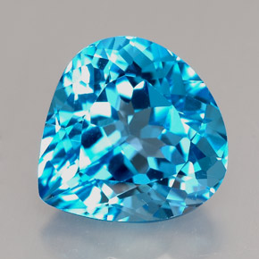 7.44 ct Blue Topaz Stone, Natural Topaz in Pear Facet Shape for Sale