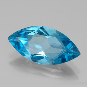 5.68 ct Blue Topaz Stone, Natural Topaz in Marquise Facet Shape for Sale