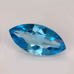 6.26 ct Blue Topaz Gemstone, Topaz Gem in Marquise Facet Shape for Sale.