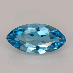 6.65 ct Blue Topaz Gemstone, Topaz Gem in Marquise Facet Shape for Sale.