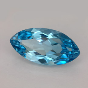 6.65 ct Blue Topaz Stone, Natural Topaz in Marquise Facet Shape for Sale