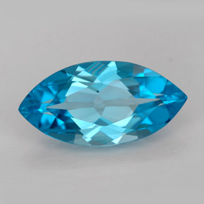 6.31 ct Blue Topaz Gemstone, Topaz Gem in Marquise Facet Shape for Sale.