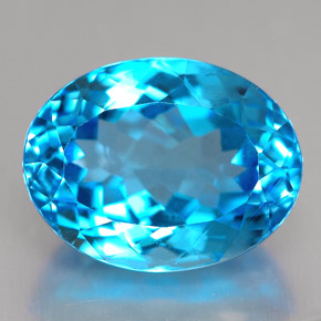 10.20 ct Blue Topaz Gemstone, Topaz Gem in Oval Facet Shape for Sale.