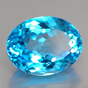 10.20 ct Blue Topaz Stone, Natural Topaz in Oval Facet Shape for Sale