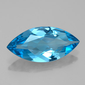 5.13 ct Blue Topaz Gemstone, Topaz Gem in Marquise Facet Shape for Sale.