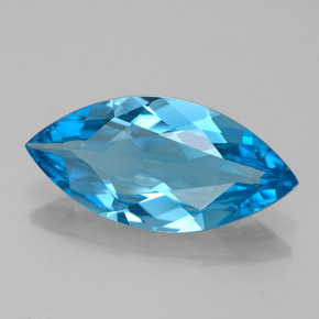 5.13 ct Blue Topaz Stone, Natural Topaz in Marquise Facet Shape for Sale