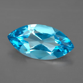 5.75 ct Blue Topaz Gemstone, Topaz Gem in Marquise Facet Shape for Sale.