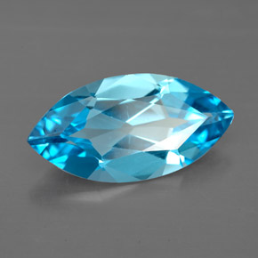 5.75 ct Blue Topaz Stone, Natural Topaz in Marquise Facet Shape for Sale