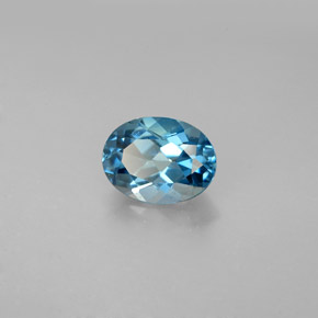 1.52 ct Blue Topaz Stone, Natural Topaz in Oval Facet Shape for Sale