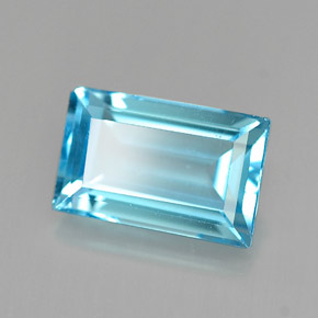 2.41 ct Blue Topaz Stone, Natural Topaz in Baguette Facet Shape for Sale