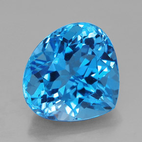 8.71 ct Blue Topaz Gemstone, Topaz Gem in Pear Facet Shape for Sale.