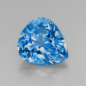 8.22 ct Blue Topaz Gemstone, Topaz Gem in Pear Facet Shape for Sale.