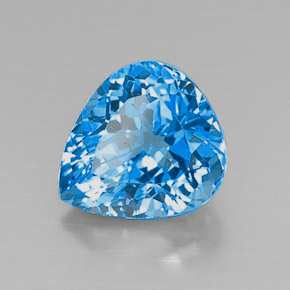 8.22 ct Blue Topaz Stone, Natural Topaz in Pear Facet Shape for Sale