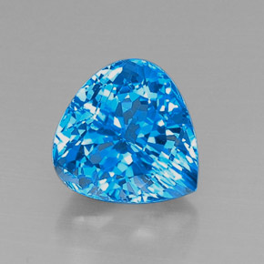 8.09 ct Blue Topaz Gemstone, Topaz Gem in Pear Facet Shape for Sale.