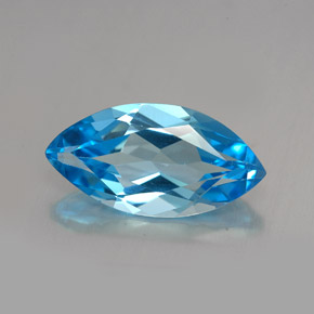 6.83 ct Blue Topaz Gemstone, Topaz Gem in Marquise Facet Shape for Sale.