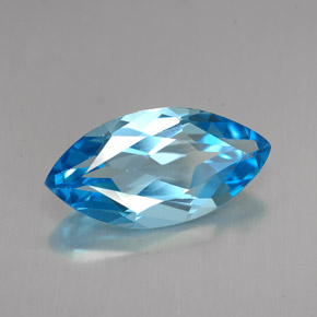 6.83 ct Blue Topaz Stone, Natural Topaz in Marquise Facet Shape for Sale