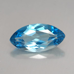 6.80 ct Blue Topaz Gemstone, Topaz Gem in Marquise Facet Shape for Sale.