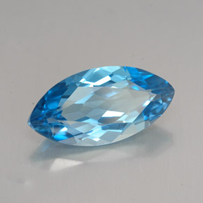 6.80 ct Blue Topaz Stone, Natural Topaz in Marquise Facet Shape for Sale
