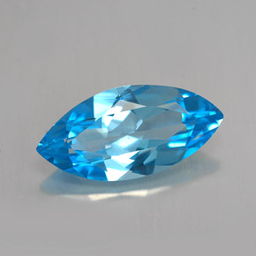 5.94 ct Blue Topaz Gemstone, Topaz Gem in Marquise Facet Shape for Sale.