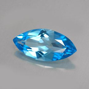 5.94 ct Blue Topaz Stone, Natural Topaz in Marquise Facet Shape for Sale