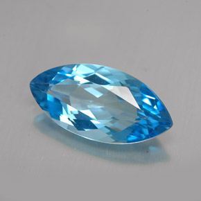 6.75 ct Blue Topaz Gemstone, Topaz Gem in Marquise Facet Shape for Sale.