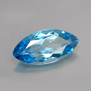 6.75 ct Blue Topaz Stone, Natural Topaz in Marquise Facet Shape for Sale