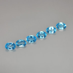 5.10 ct Blue Topaz Stone, Natural Topaz in Oval Facet Shape for Sale