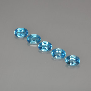 4.53 ct Blue Topaz Stone, Natural Topaz in Oval Facet Shape for Sale