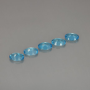 Topaz Gemstone in 7 x 5 mm (calibrated) Size for Sale, Topaz Stone in Swiss Blue Color