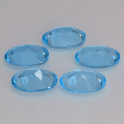 Topaz Gemstones in 7 x 5 mm (calibrated) Size for Sale, Topaz Stones in Swiss Blue Color