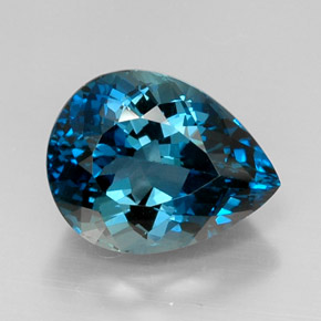 12.93 ct Blue Topaz Gemstone, Topaz Gem in Pear Facet Shape for Sale.