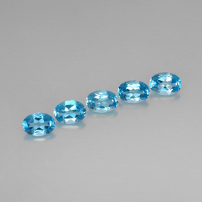 4.59 ct Blue Topaz Stone, Natural Topaz in Oval Facet Shape for Sale