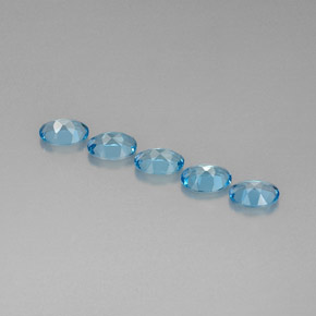 Topaz Gemstone in 7 x 5 mm (calibrated) Size for Sale, Topaz Stone in Swiss Blue Color