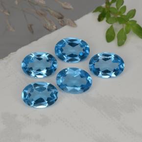 4.15 ctw Blue Topaz Stones, Natural Topaz in Oval Facet Shape for Sale