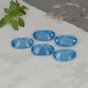 Topaz Gemstones in 7 x 5 mm (calibrated) Size for Sale, Topaz Stones in Swiss Blue Color