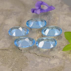 Topaz Gemstones in 7 x 5 mm (calibrated) Size for Sale, Topaz Stones in Swiss Blue Color