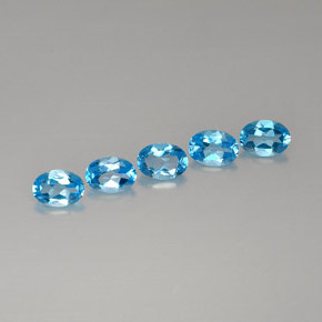 4.25 ct Blue Topaz Stone, Natural Topaz in Oval Facet Shape for Sale
