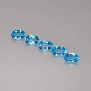 4.01 ct Blue Topaz Stone, Natural Topaz in Oval Facet Shape for Sale