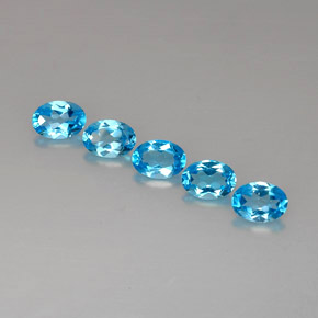 4.41 ct Blue Topaz Stone, Natural Topaz in Oval Facet Shape for Sale