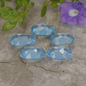 Topaz Gemstones in 7 x 5 mm (calibrated) Size for Sale, Topaz Stones in Swiss Blue Color
