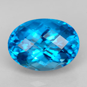 9.80 ct Blue Topaz Gemstone, Topaz Gem in Oval Facet Shape for Sale.