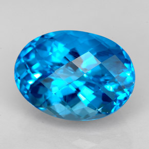 9.80 ct Blue Topaz Stone, Natural Topaz in Oval Facet Shape for Sale
