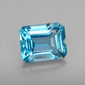 1.69 ct Blue Topaz Gemstone, Topaz Gem in Octagon Facet Shape for Sale.