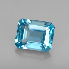 1.69 ct Blue Topaz Stone, Natural Topaz in Octagon Facet Shape for Sale